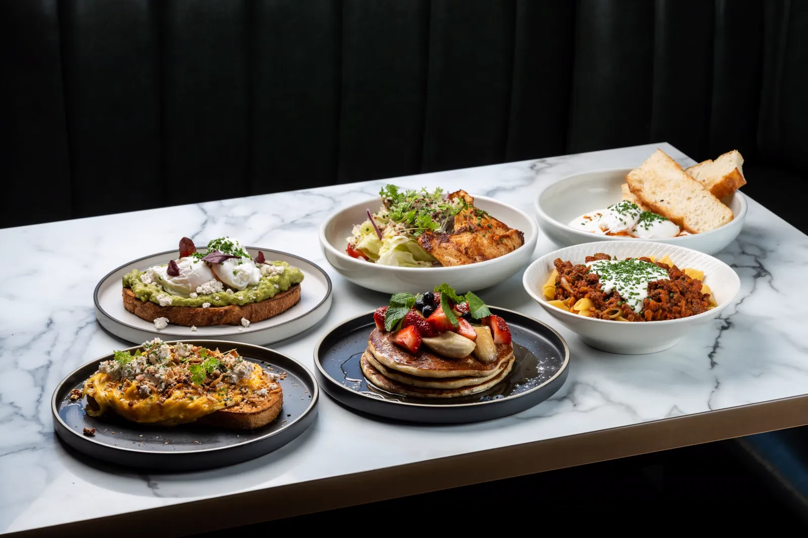 Brunch spread at Post Café